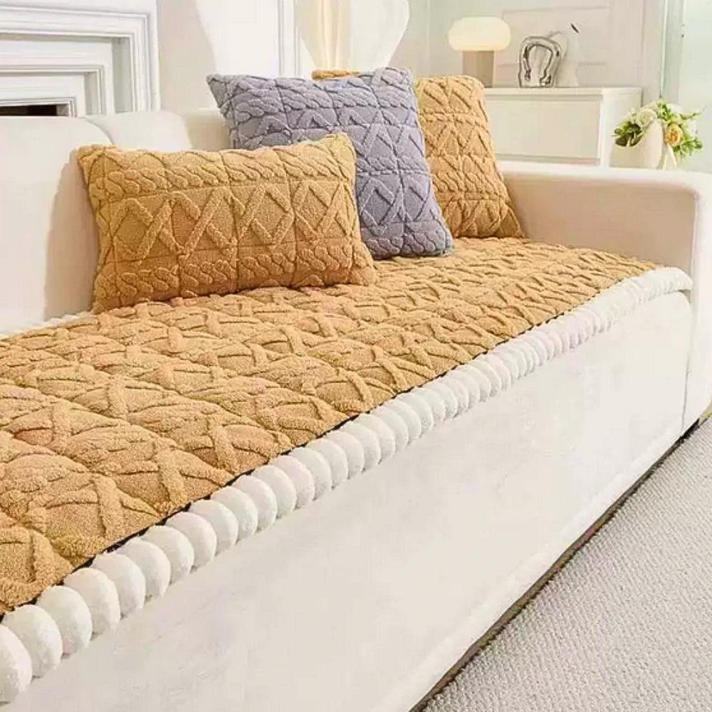 Snuggle Sherpa Plush Sofa Protector Cover by Casa & Beyond