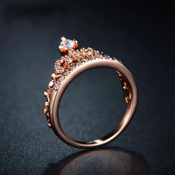 Rose Gold Round Cut Ring by Bowlift
