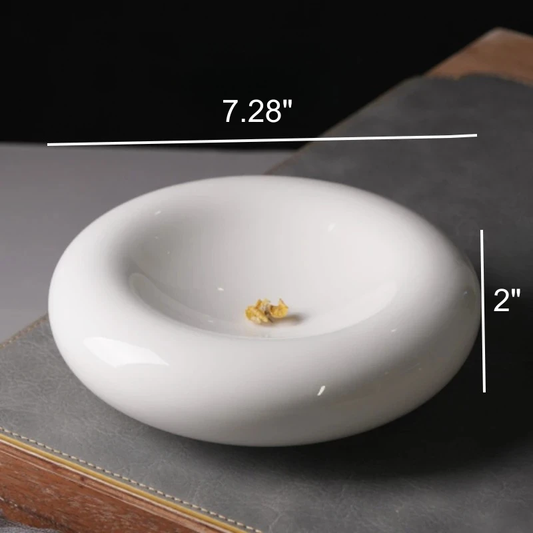 Creative Circular White Ceramic Plate with Double Layer Insulation by Bowlift
