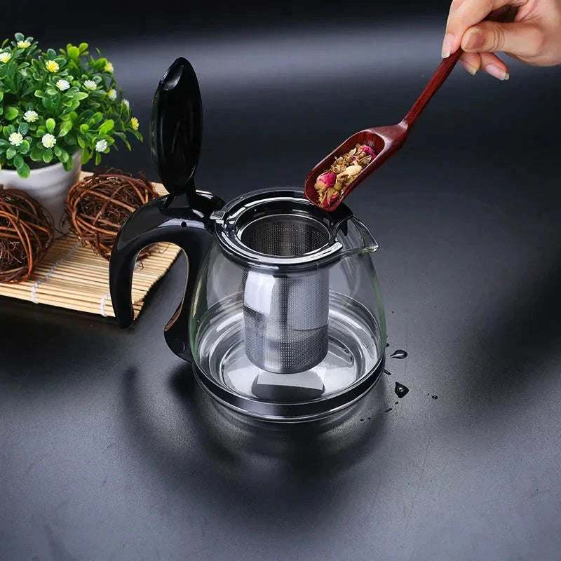 Creative Design Glass Teapot for Tea Flower with Removable Steel Filter by Bowlift