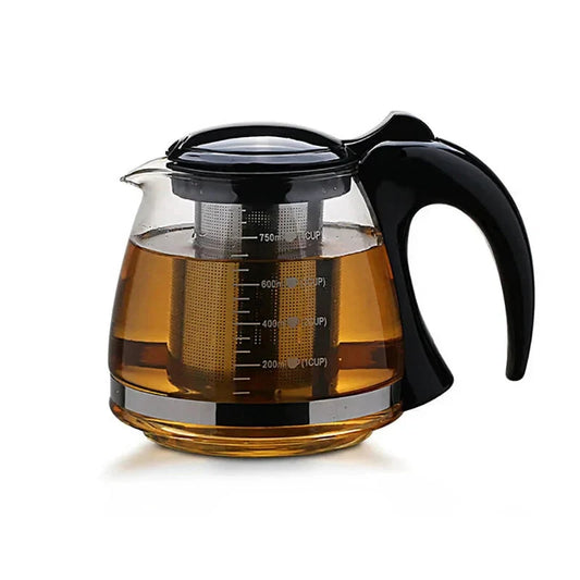 Creative Glass Teapot with Removable Steel Infuser Filter Tea Kettle by Bowlift
