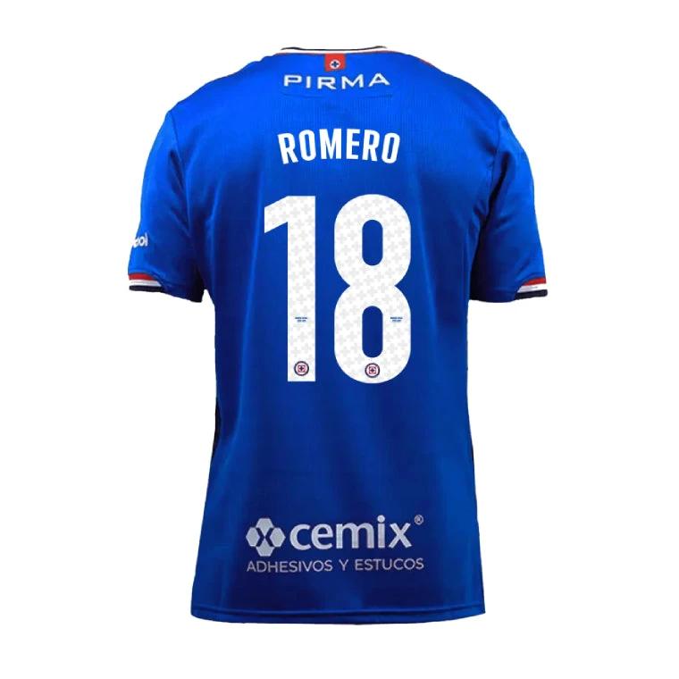 Cruz Azul 2025-26 Home ROMERO 18 Jersey – Blue by Soccer Jersey