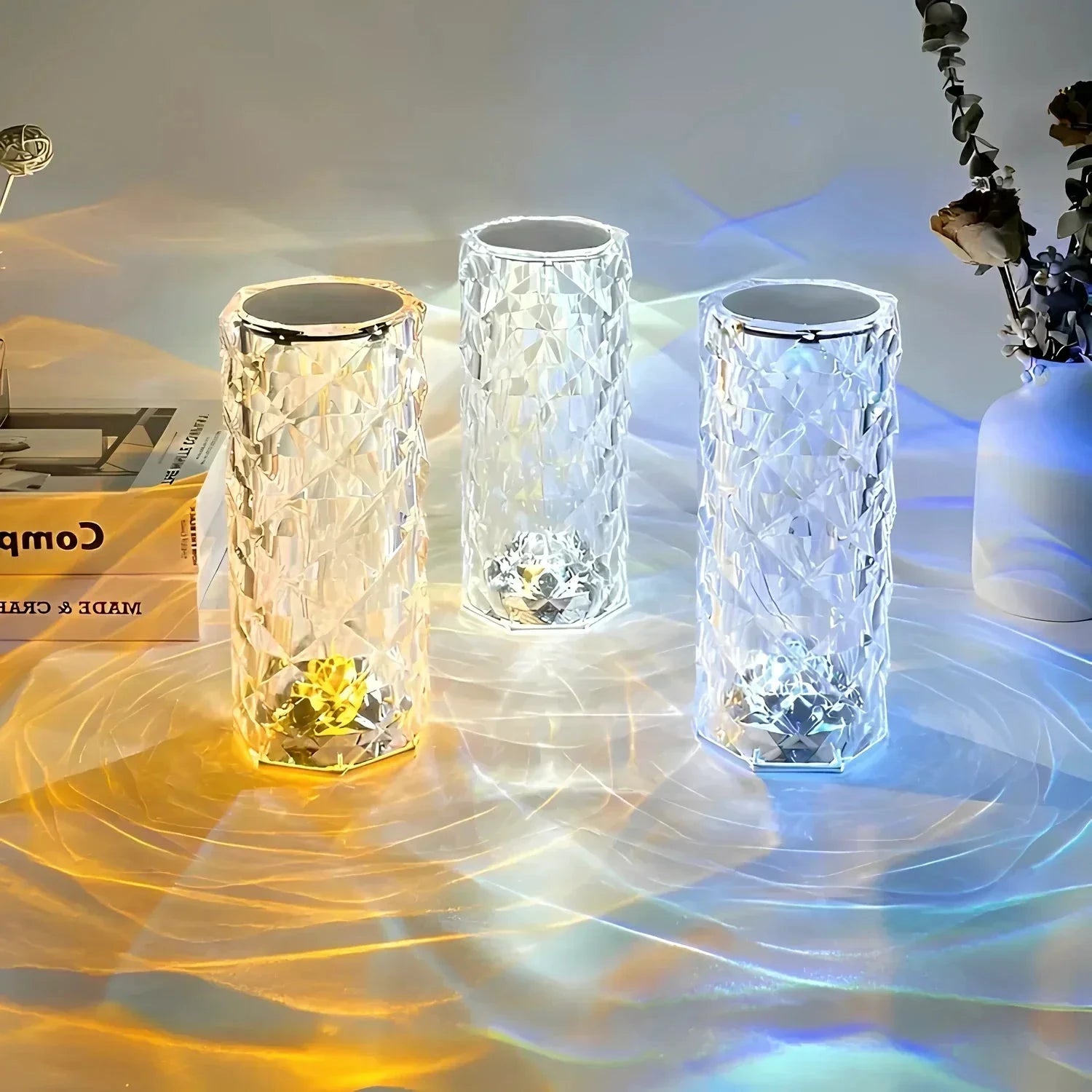Crystal Table Lamp with Touch Control - Aurora by BowLift
