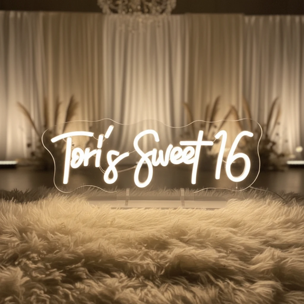 Custom Name Sweet 16 Neon Sign Birthday Party Neon Sign by Neonchics