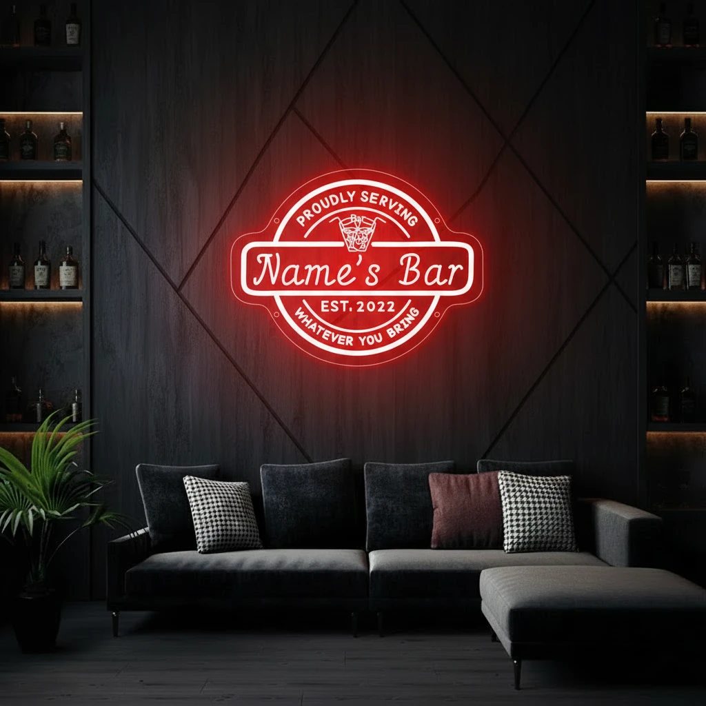 Personalized Bar Cocktail Beer Signs LED Neon Lights for Men Gifts by Neonchics