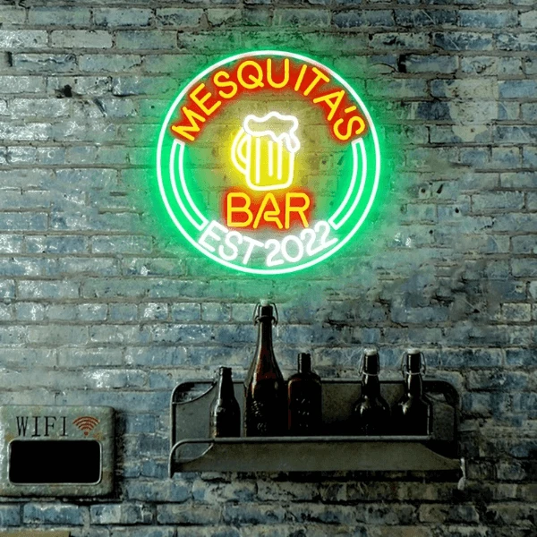 Custom Beer Bar Neon Signage Bar Name Neon Sign by Neonchics