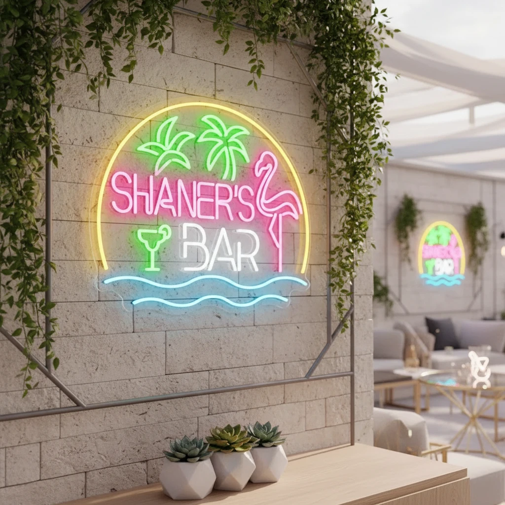 Flamingo Led Neon LED Sign Custom Name Pool Bar Neon Sign by Neonchics