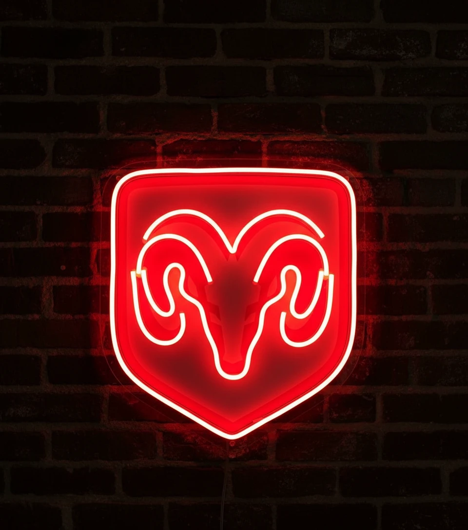 Dodge Logo Neon LED Sign Garage Man Cave Home Decor by Neonchics