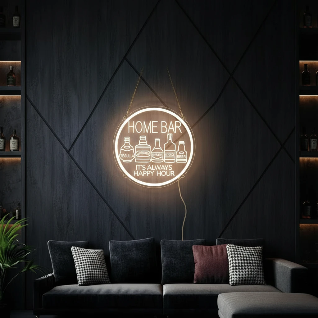 Neon Bar Sign Pub Beer Wine Wall Art Decor Sign by Neonchics