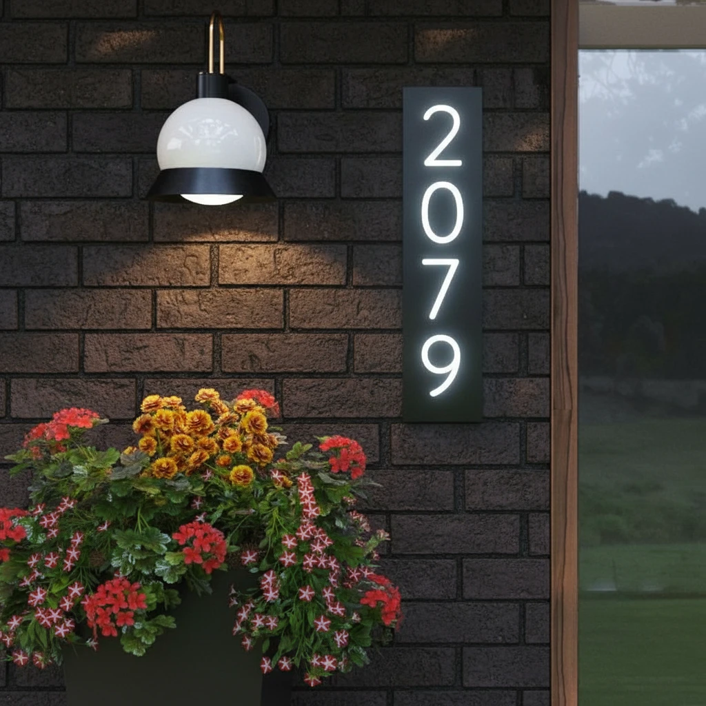 Personalized House Number Plaque Custom Address Plaque by Neonchics