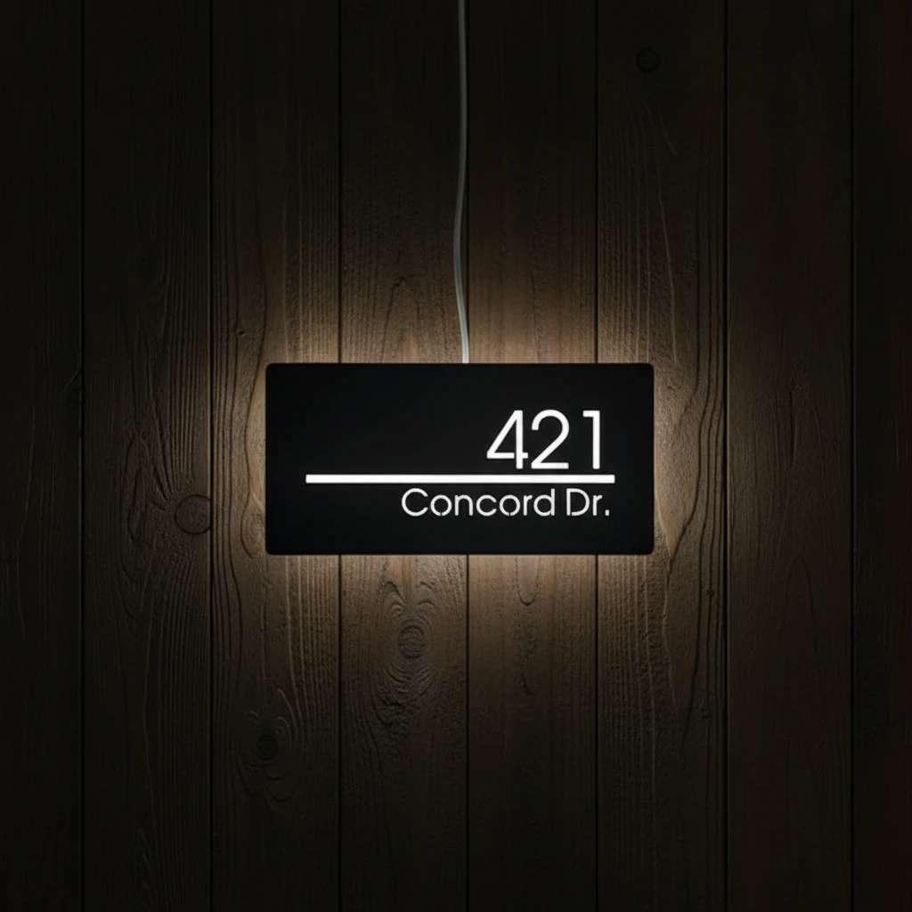 Custom Led Address Number Sign House Sign Light Box by Neonchics