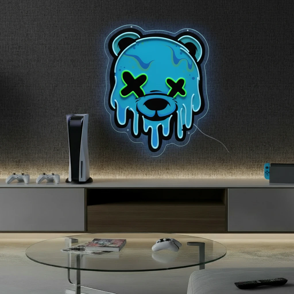 Ice Bear Head Led Neon Sign Home Decor Sign by Neonchics