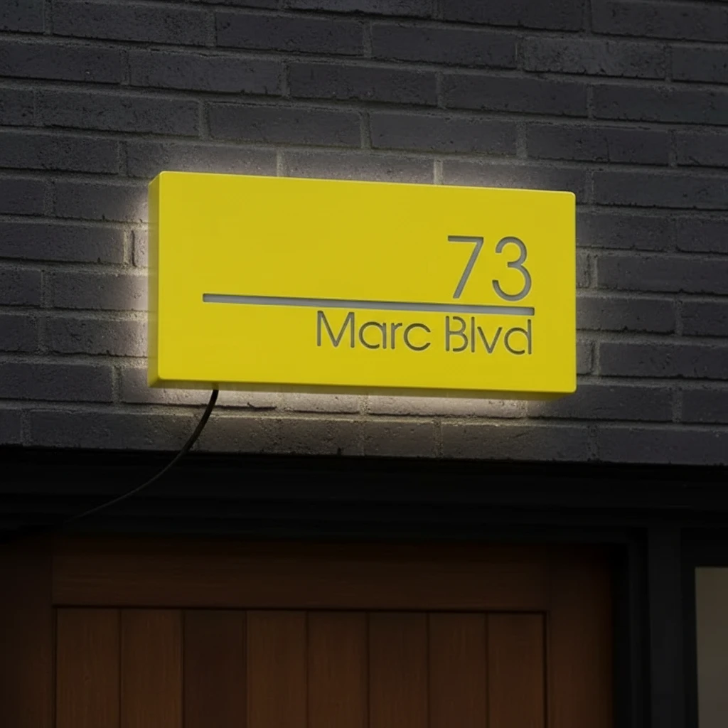 Custom Led Address Number Sign House Sign Light Box by Neonchics
