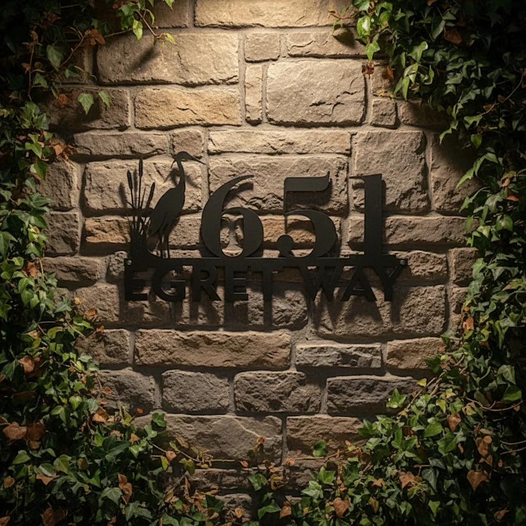 Custom Metal House Number Sign Address Plaque by Neonchics