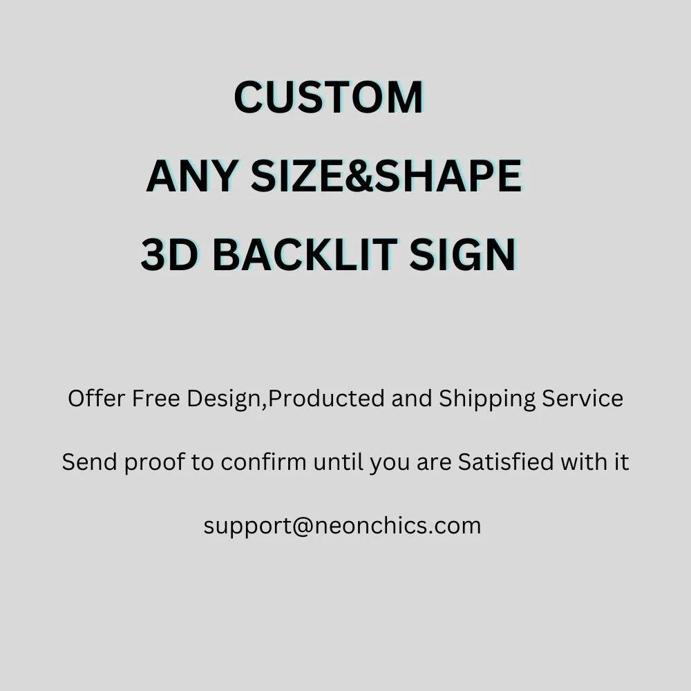 Custom Logo Sign Brushed Metal Logo 3D Design Personalized Signage by Neonchics