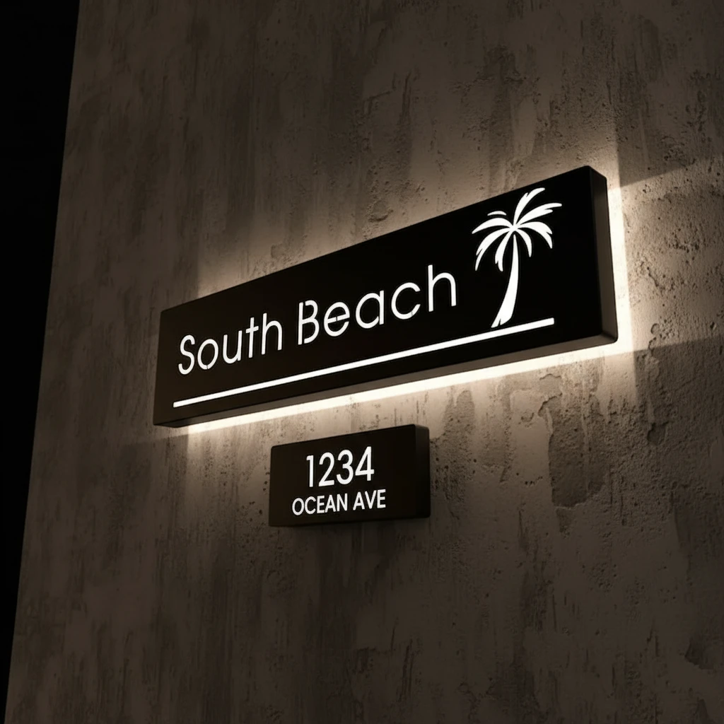 Custom Led Address Number Sign House Sign Light Box by Neonchics