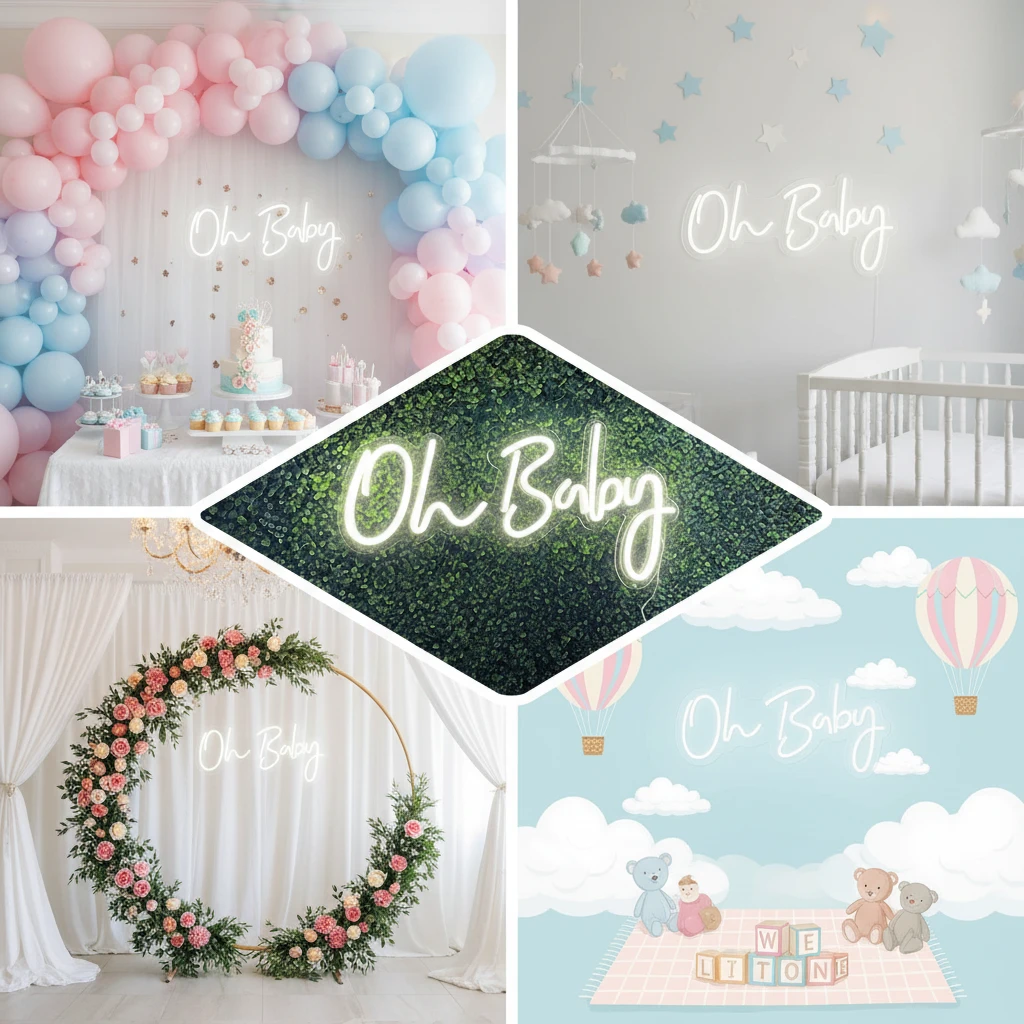 Oh Baby Neon Sign for Baby Shower Decoration by Neonchics