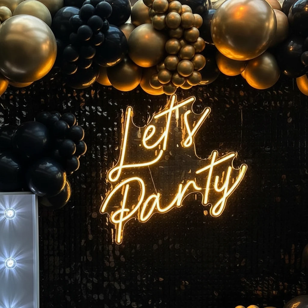 Let's Party Neon Sign Design Party Neon Sign by Neonchics