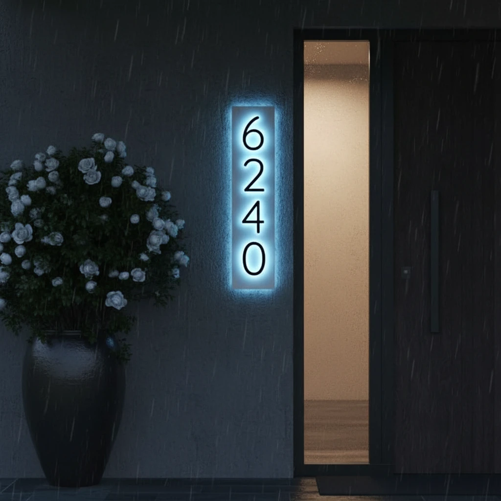 Personalized House Number Plaque Custom Address Plaque by Neonchics