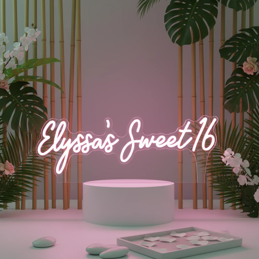 Custom Name Sweet 16 Neon Sign Birthday Party Neon Sign by Neonchics