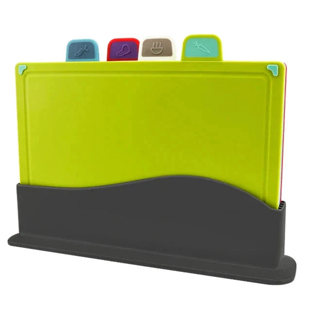 Cutting Boards with Holder 4pcs Sets Anti Bacterium Chopping Block by Bowlift