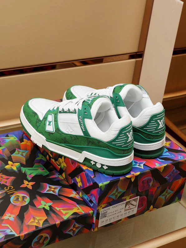 Luxury Virgil Trainer Sneakers Shoes Signature Green Monogram by Air Jordan