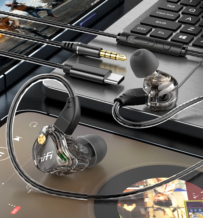HiFi In-ear Headphones, with High-quality Sound, Changeable Cable Design, Mounting Ear Design & Ergonomics, for Sports, Study & More by BowLift