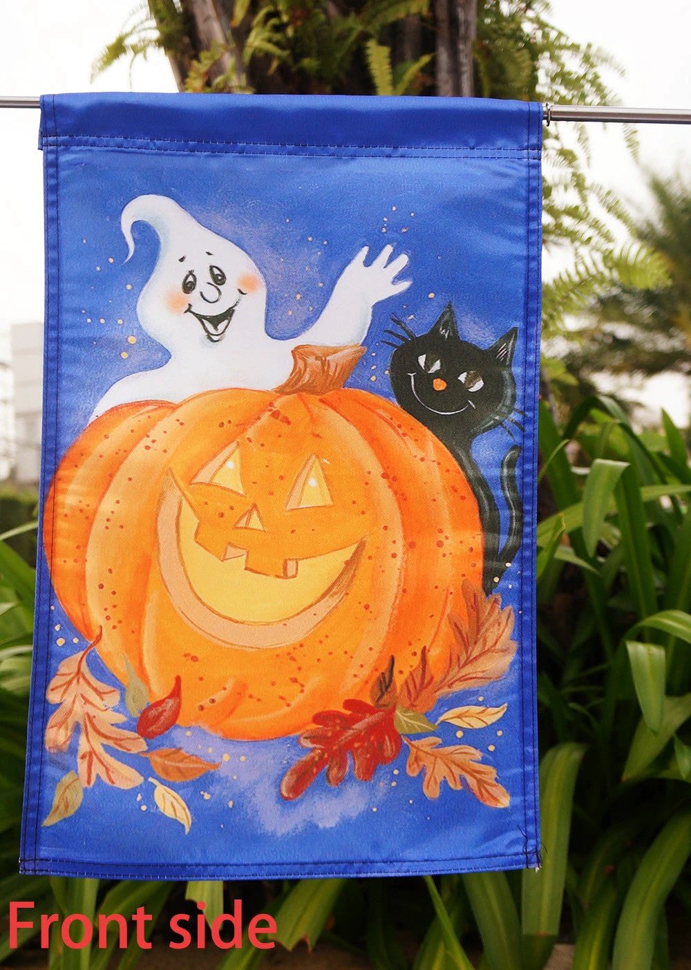 Pumpkin Ghost Halloween House Flag Black Cat Jack O'lantern Holiday"12.5 x 18" "28 x 40" Inches by flagsshop