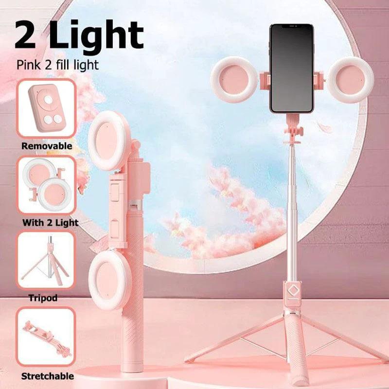New 6 in 1 Selfie Stick With Fill Light by BowLift