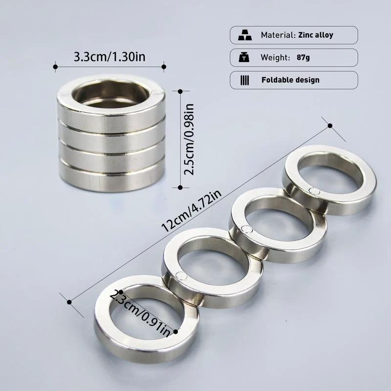 Foldable Four-Ring Titanium Steel Fidget Toy by BowLift