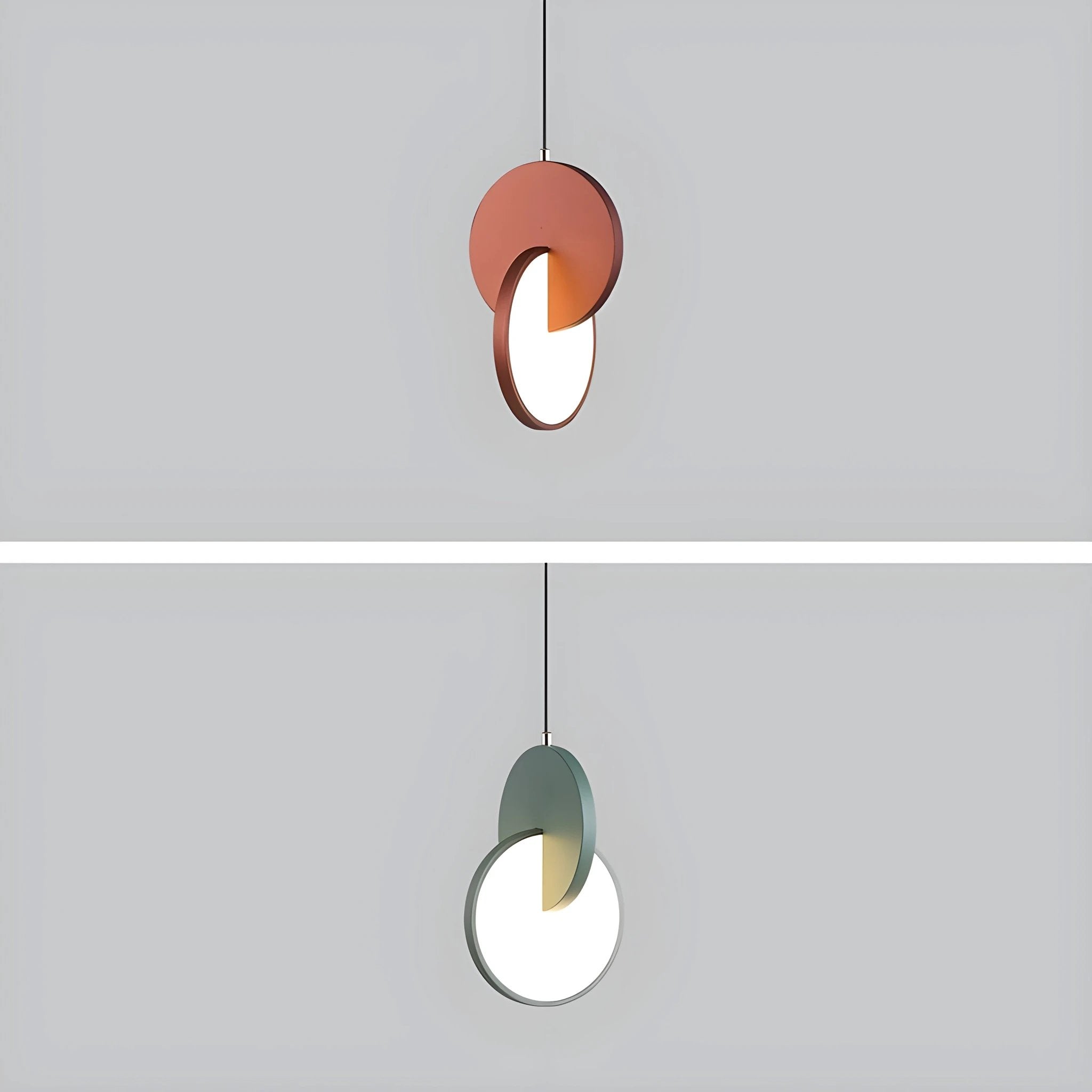 Modern Scandinavian LED Pendant Lamp with Round Frame and Warm Glow Bowlift by Bowlift
