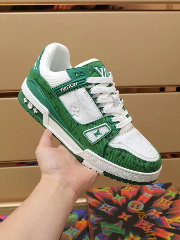 Luxury Virgil Trainer Sneakers Shoes Signature Green Monogram by Air Jordan