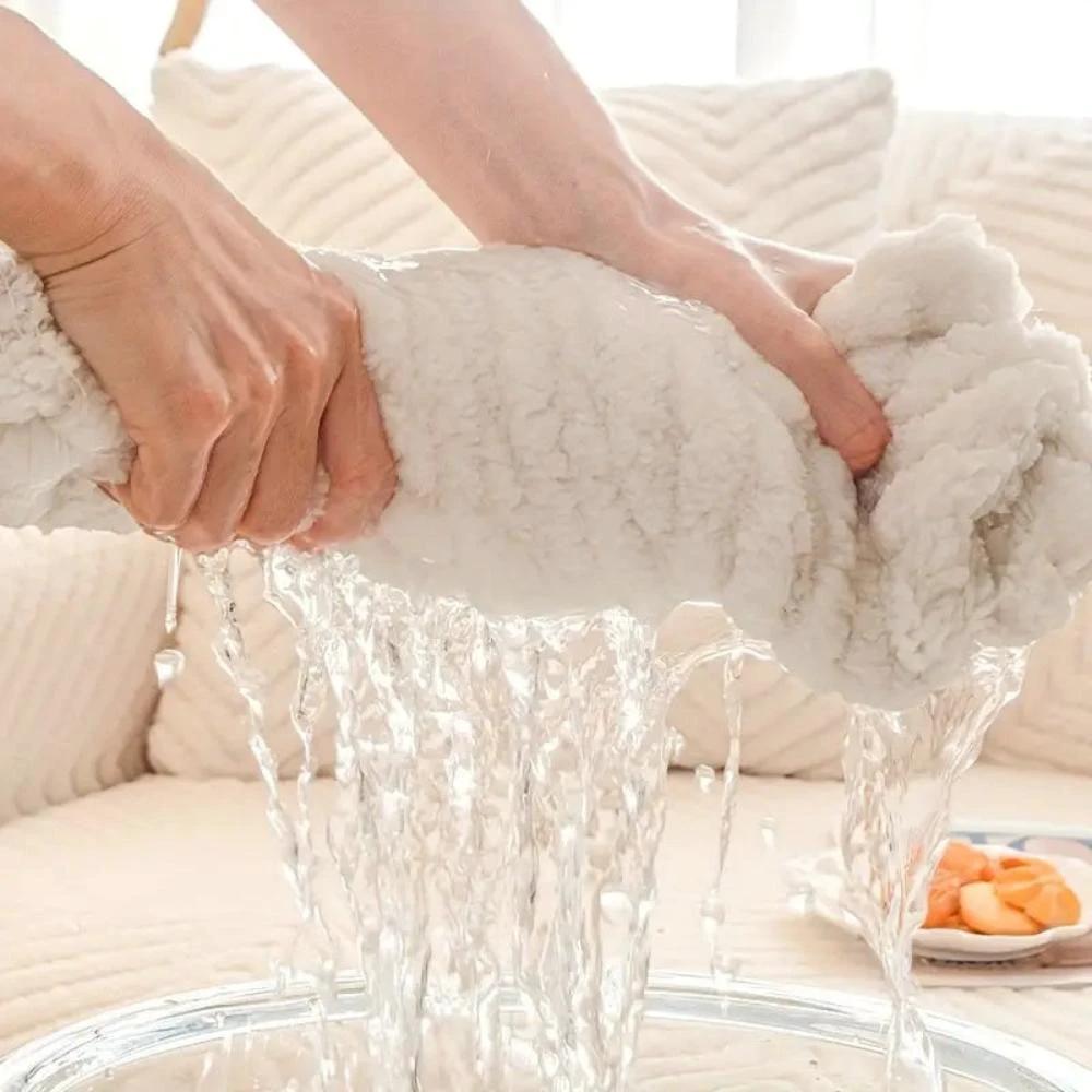 Chenille Plush Sofa Cover by Casa & Beyond