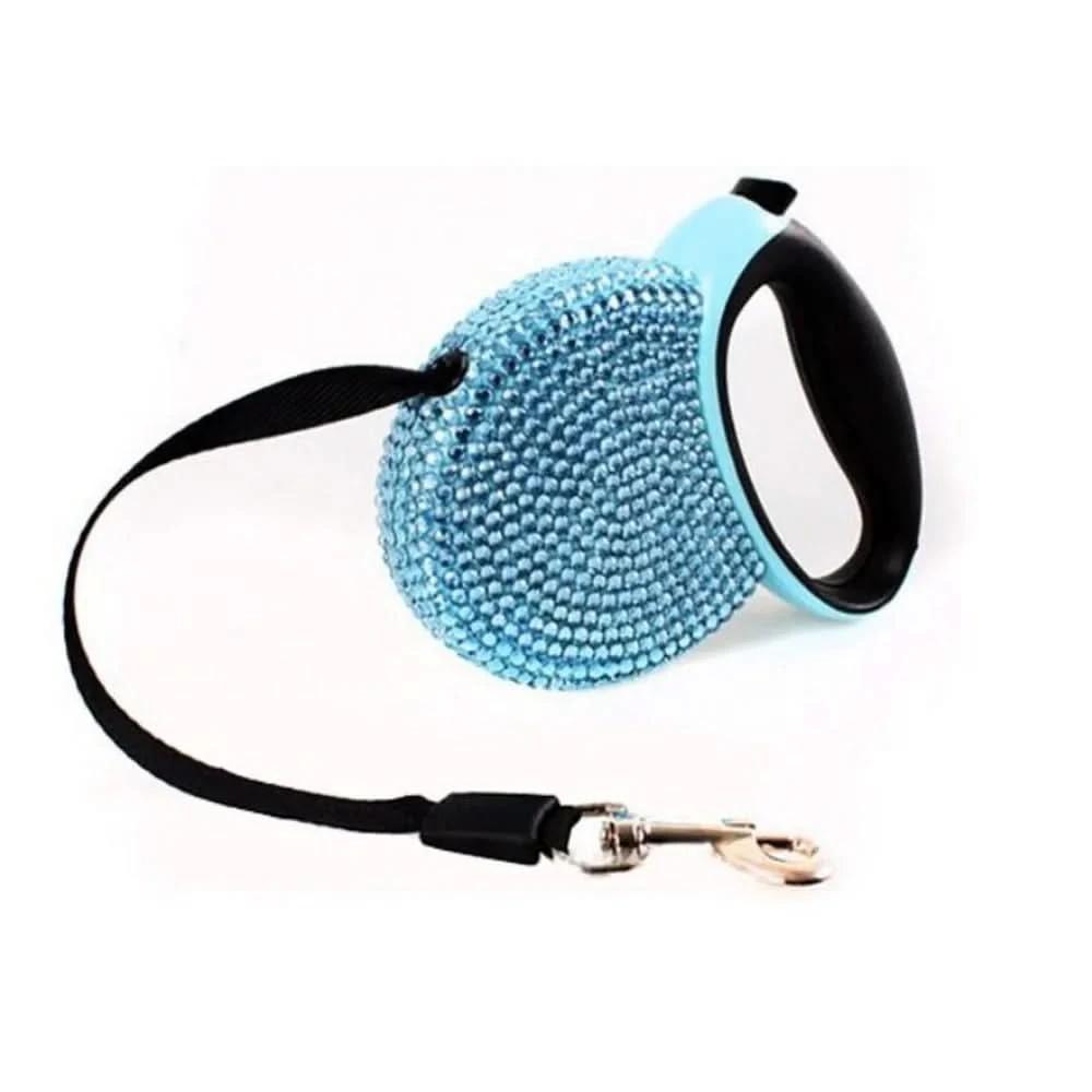 Luxury Retractable Leash with Rhinestones for Small Dogs & Cats by BowLift
