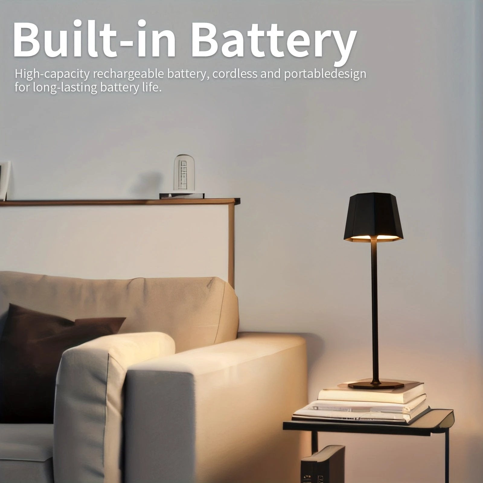DuoGlow | Battery-Powered 2-Piece Set Cordless Table Lamp Bowlift by Bowlift
