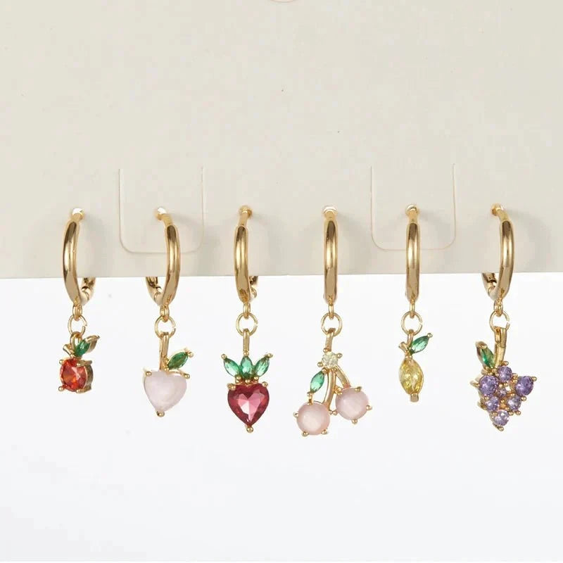 Dainty Fruit Hoop & Stud Earrings by BowLift