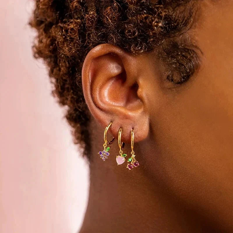 Dainty Fruit Hoop & Stud Earrings by BowLift