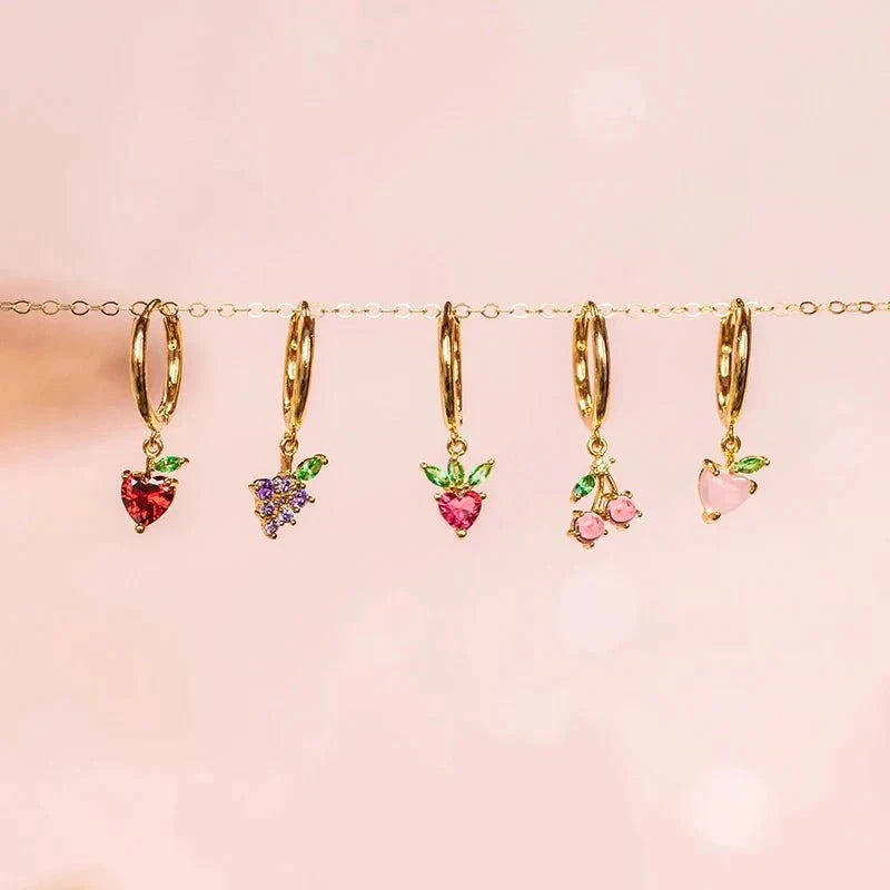 Dainty Fruit Hoop & Stud Earrings by BowLift