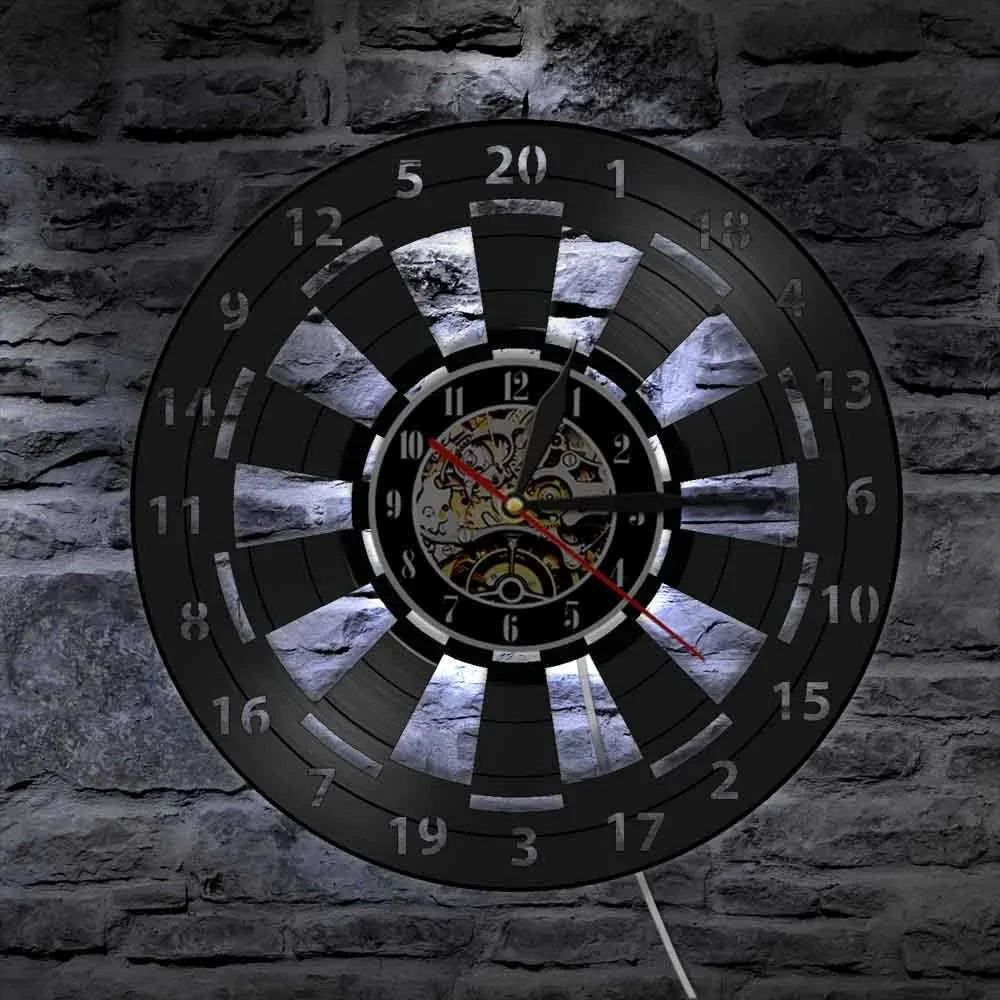 DartGlow Vintage Dartboard Wall Clock Bowlift by Bowlift
