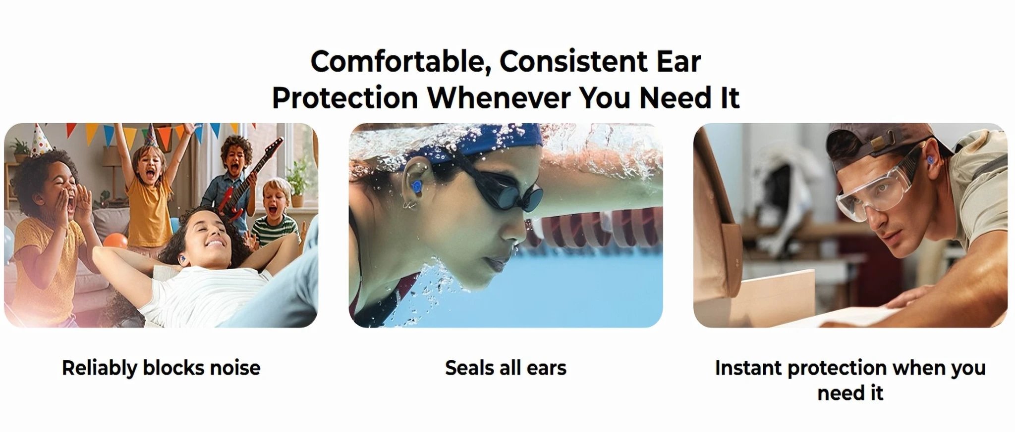 Reusable Inflatable Earplugs | Noise Cancelling & Waterproof | Medical Silicone | 35dB by BowLift