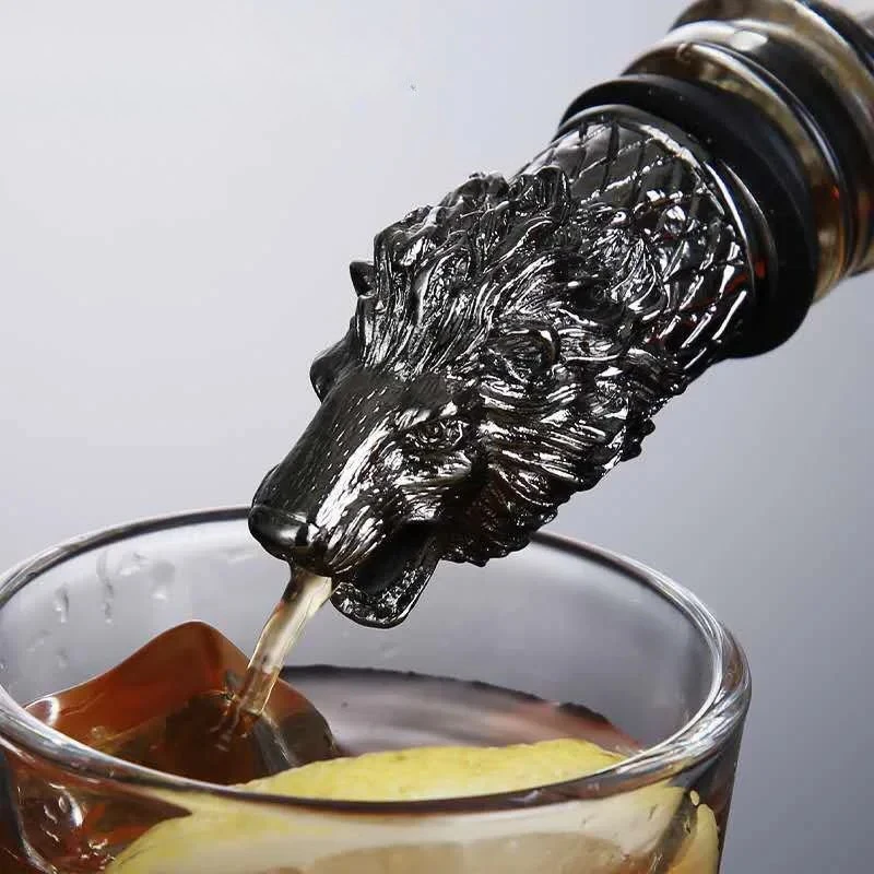 Decorative Head Wine Pourer Wine Pour Spout Stopper Bar Accessories by Bowlift