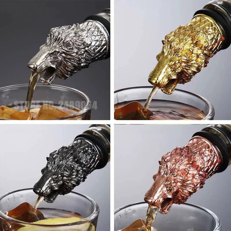 Decorative Head Wine Pourer Wine Pour Spout Stopper Bar Accessories by Bowlift