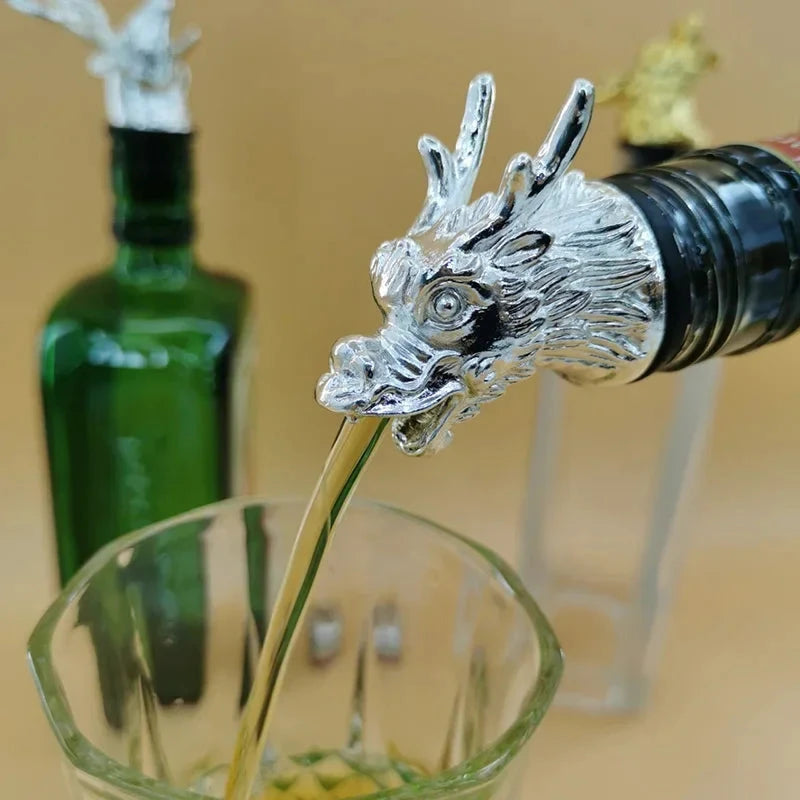 Decorative Head Wine Pourer Wine Pour Spout Stopper Bar Accessories by Bowlift