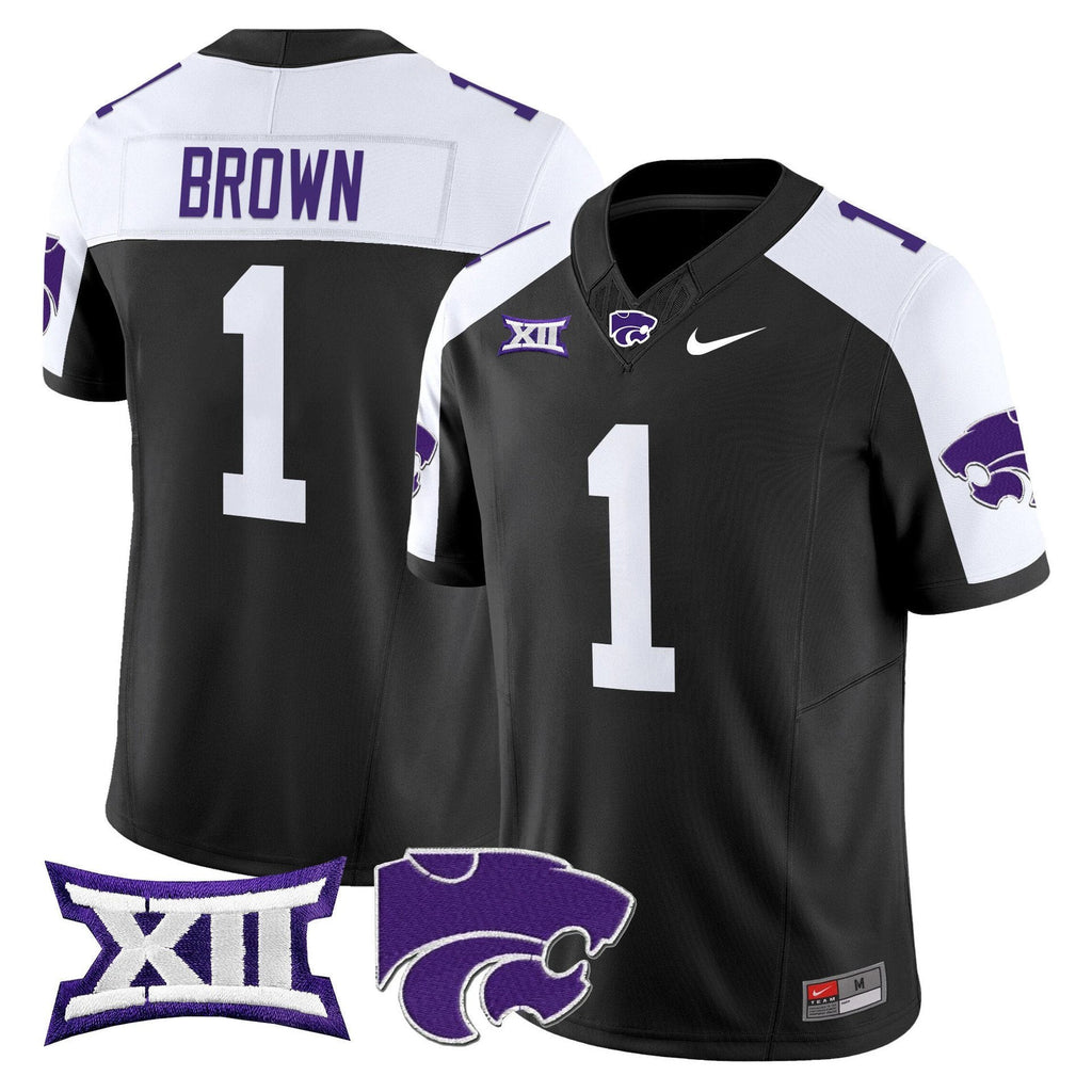 Jayce Brown Jersey #1 Kansas State Wildcats 2025 Limited Stitched Black Alter by My Store