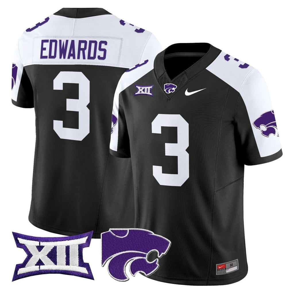 Dylan Edwards Jersey #3 Kansas State Wildcats 2025 Limited Stitched Black Alter by My Store