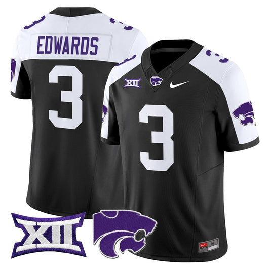 Dylan Edwards Jersey #3 Kansas State Wildcats 2025 Limited Stitched Black Alter by My Store