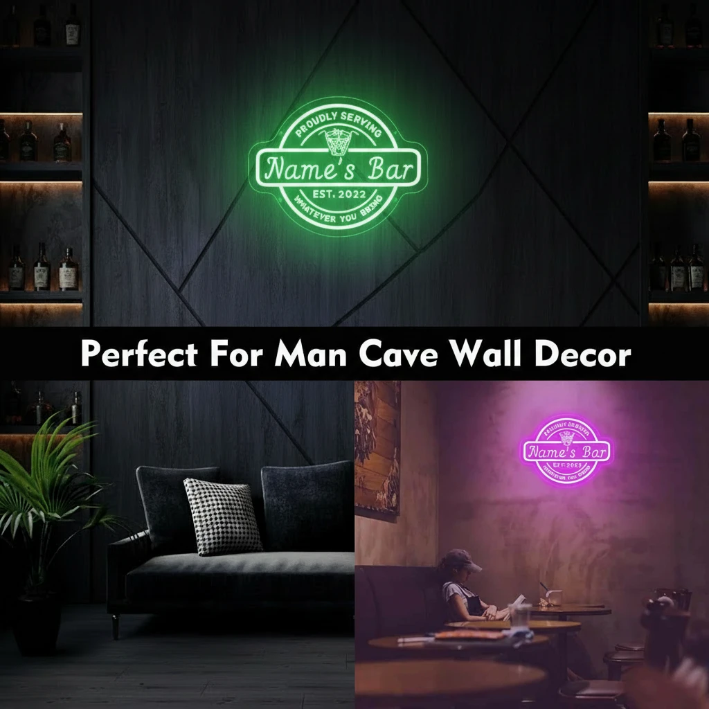Personalized Bar Cocktail Beer Signs LED Neon Lights for Men Gifts by Neonchics