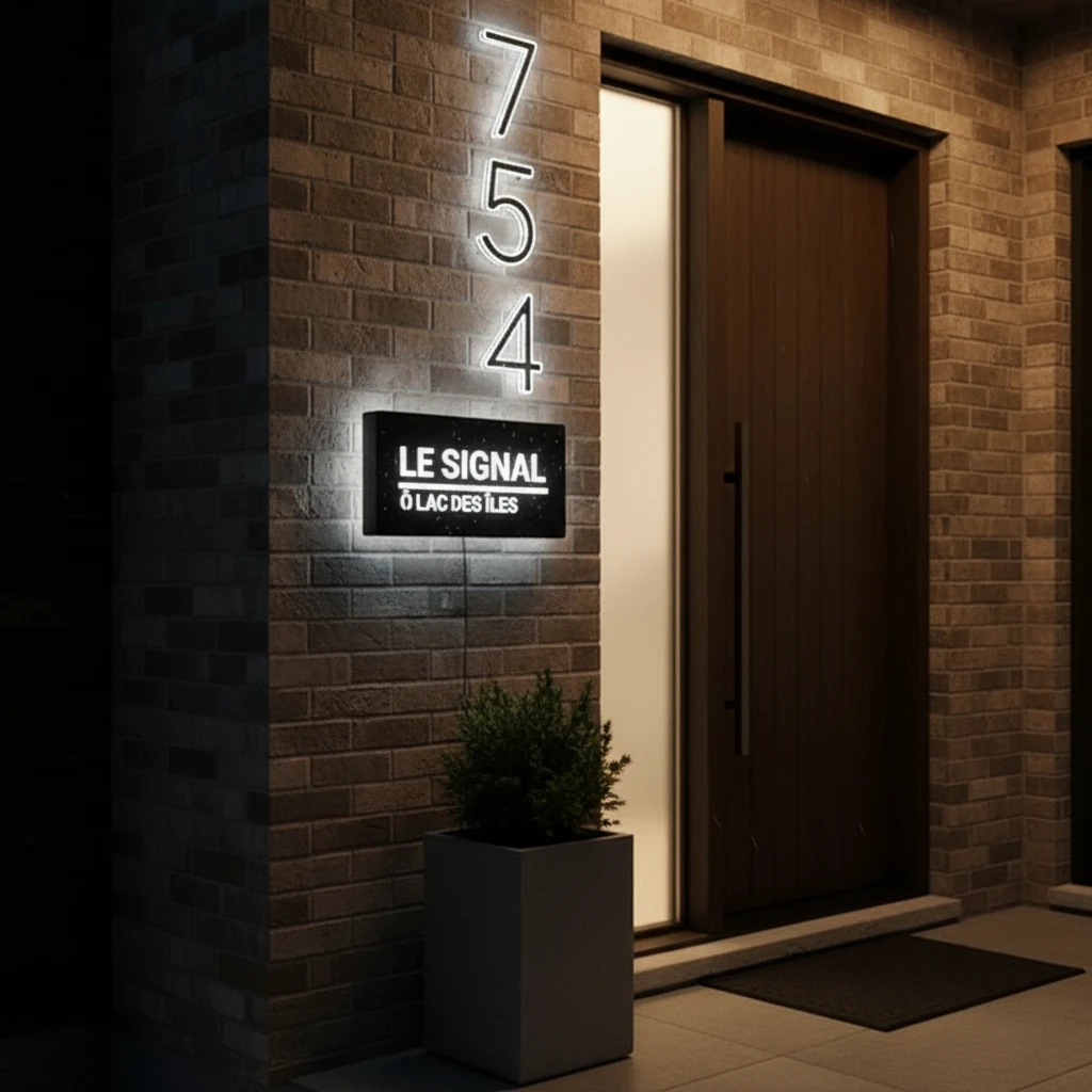 Custom Led Address Number Sign House Sign Light Box by Neonchics