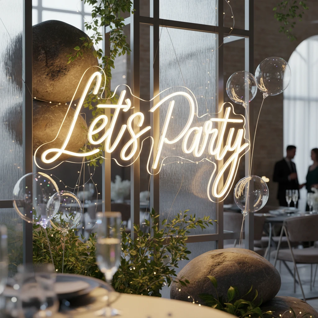Let's Party Neon Sign Design Party Neon Sign by Neonchics