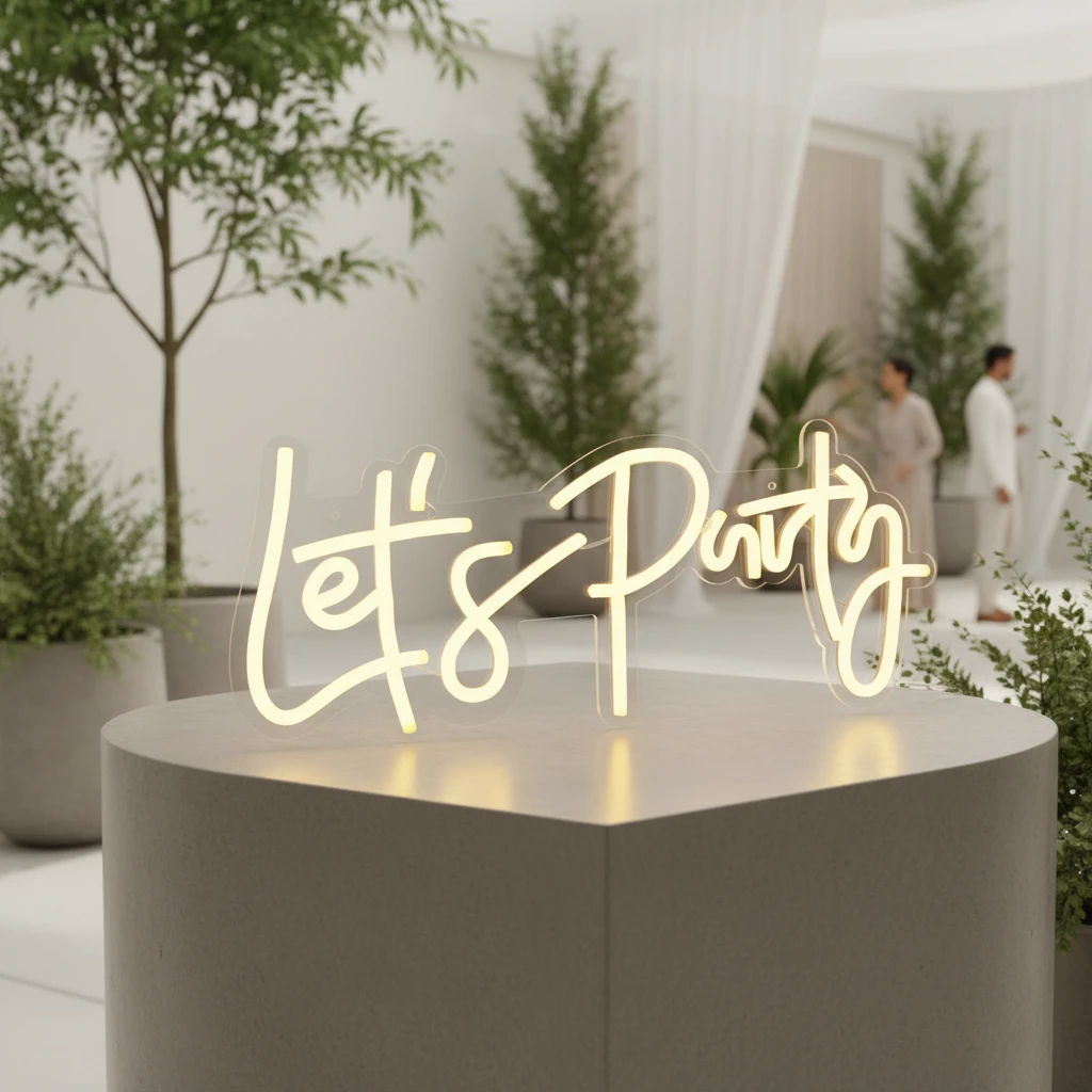 Let's Party Neon Sign for Event Party Decor by Neonchics